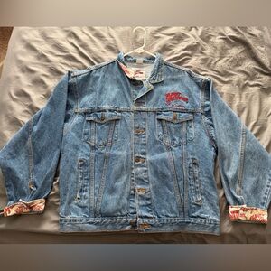 PLANET HOLLYWOOD Las Vegas Vintage 90s Denim Trucker Jacket Classic Sz XL